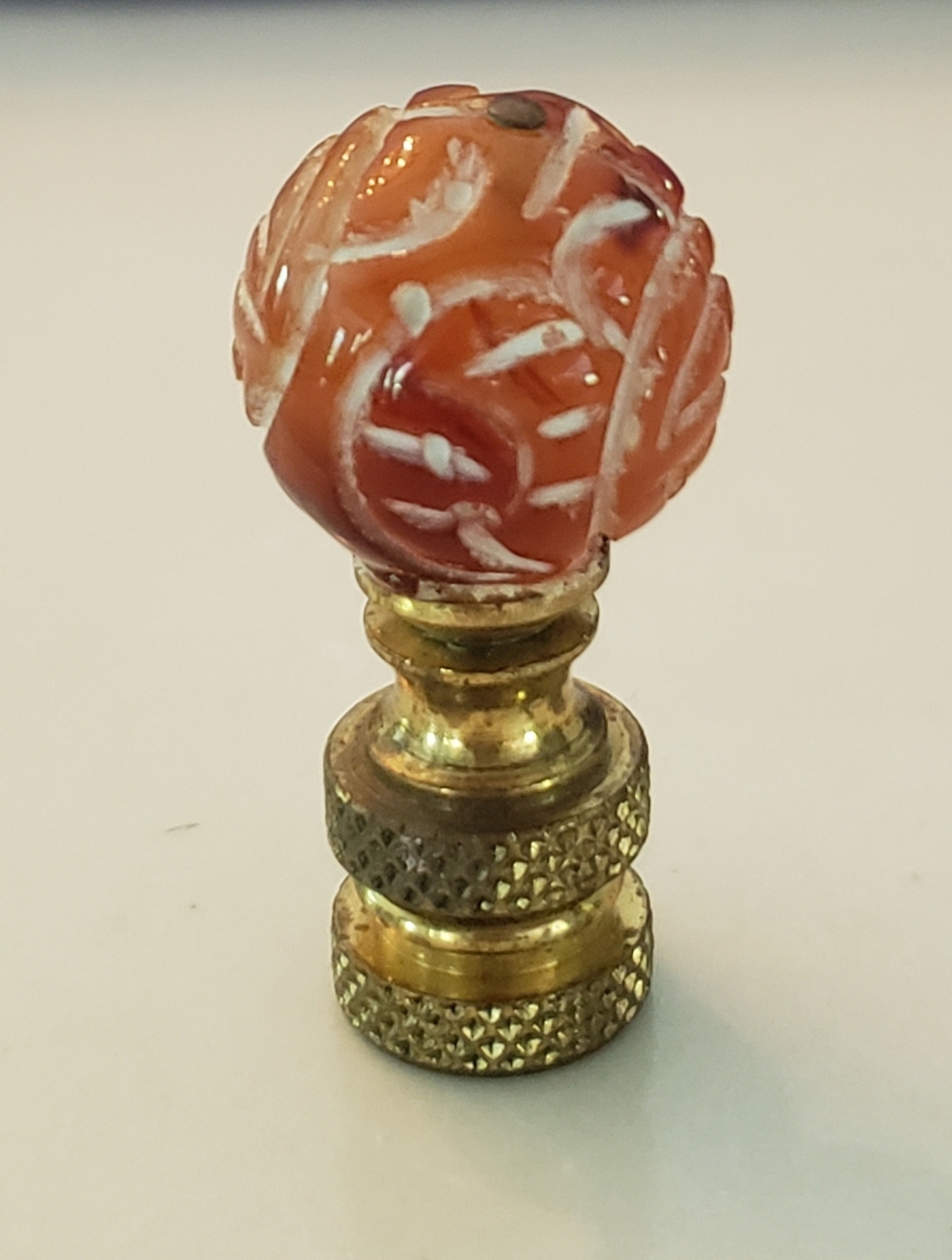 Lamp Finial, Vintage Asian Carved Stone